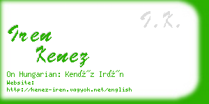 iren kenez business card